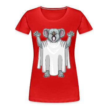 Koala Halloween fantôme - T-shirt bio Premium Femme - rouge - Devant - Mia (176cm)