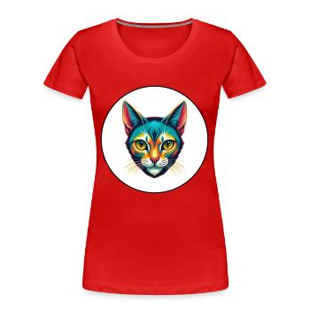 Burmilla Cat Breed Cartoon Kawaii Animal Pet - Women's Premium Organic T-Shirt - red - Front - Mia (176cm)
