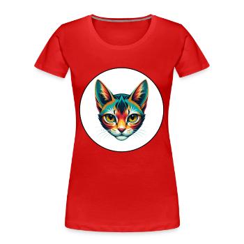 Pixie Bob Cat Breed Cartoon Kawaii Animal Pet - Women's Premium Organic T-Shirt - red - Front - Mia (176cm)