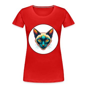 Siamkatze Rasse Karikatur Kawaii Tier Haustier - Frauen Premium Bio T-Shirt - Rot - Vorne - Mia (176cm)