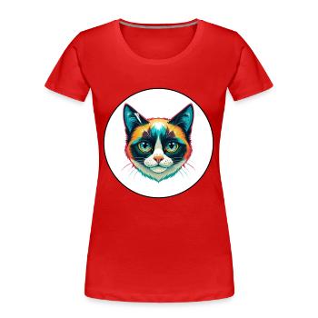 Schneeschuh Katze Rasse Karikatur Kawaii Tier Haustier - Frauen Premium Bio T-Shirt - Rot - Vorne - Mia (176cm)