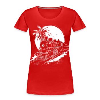 Railway Graphic - Women's Premium Organic T-Shirt - red - Front - Mia (176cm)
