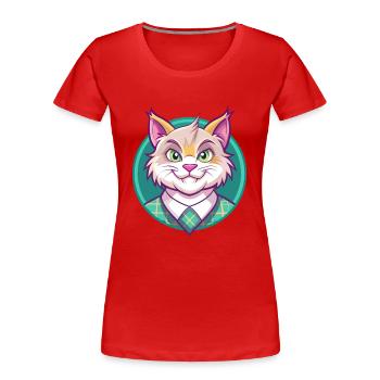 Highlander Katzenrasse Cartoon Kawaii Tier Haustier - Frauen Premium Bio T-Shirt - Rot - Vorne - Mia (176cm)