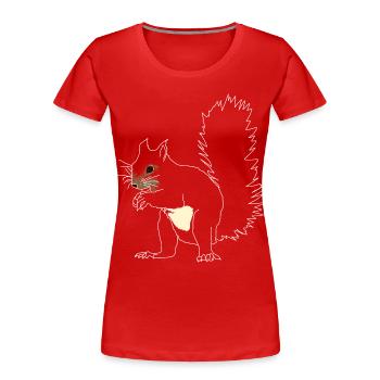 Lineart écureuil - T-shirt bio Premium Femme - rouge - Devant - Mia (176cm)
