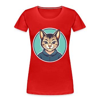 Asiatische Katzenrasse Karikatur Kawaii Tier Haustier - Frauen Premium Bio T-Shirt - Rot - Vorne - Mia (176cm)