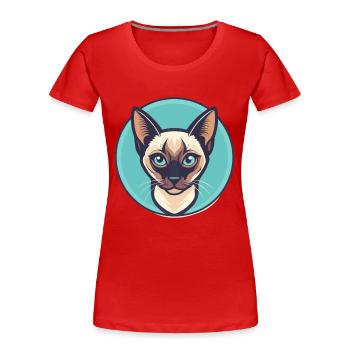 Siamkatze Rasse Karikatur Kawaii Tier Haustier - Frauen Premium Bio T-Shirt - Rot - Vorne - Mia (176cm)