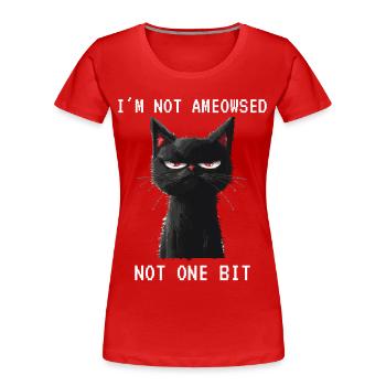 I'm Not Ameowsed Lustige Katze Pixelart Pixel - Frauen Premium Bio T-Shirt - Rot - Vorne - Mia (176cm)