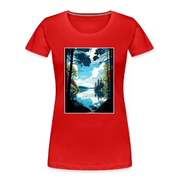 Wald Von Dean Anob Vintage Reise Poster Souvenir - Frauen Premium Bio T-Shirt - Rot - Vorne - Mia (176cm)