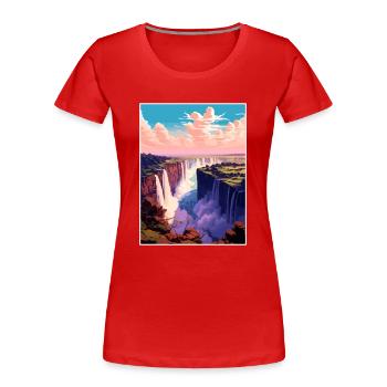 Tansania Reise Poster Souvenir Postkarte Malerei - Frauen Premium Bio T-Shirt - Rot - Vorne - Mia (176cm)