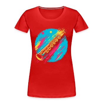 Flute - Women's Premium Organic T-Shirt - red - Front - Mia (176cm)