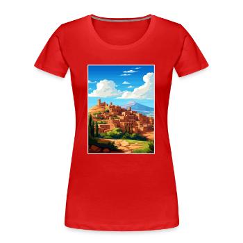 Marrakesch Marokko Reise Poster Souvenir Farbe WPA - Frauen Premium Bio T-Shirt - Rot - Vorne - Mia (176cm)