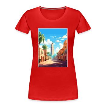 Casablanca Marokko Reiseposter Souvenir Farbe WP - Frauen Premium Bio T-Shirt - Rot - Vorne - Mia (176cm)