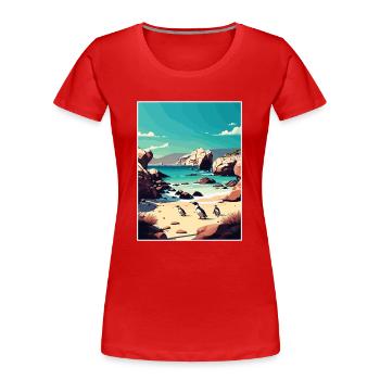 Boulder Beach Südafrika Reiseposter Souvenir - Frauen Premium Bio T-Shirt - Rot - Vorne - Mia (176cm)