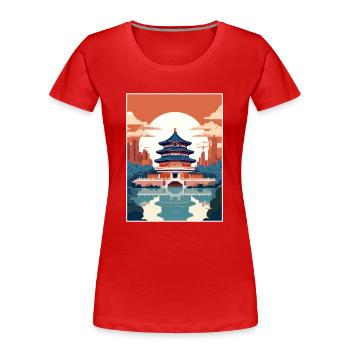Peking China Reise Poster Souvenir Malerei WPA - Frauen Premium Bio T-Shirt - Rot - Vorne - Mia (176cm)