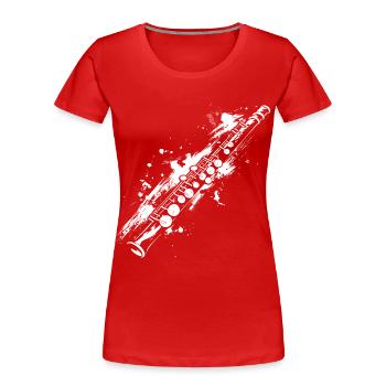 Flûte - T-shirt bio Premium Femme - rouge - Devant - Mia (176cm)