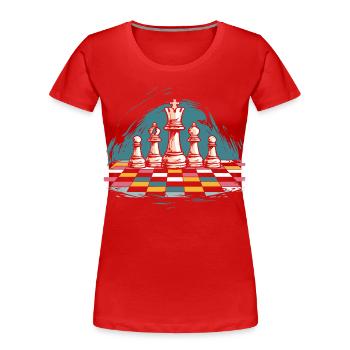 Chess Graphics - Women's Premium Organic T-Shirt - red - Front - Mia (176cm)