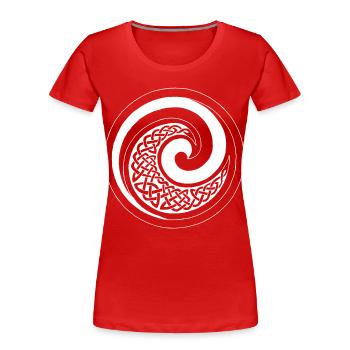 Vague de l'océan blanc - T-shirt bio Premium Femme - rouge - Devant - Mia (176cm)