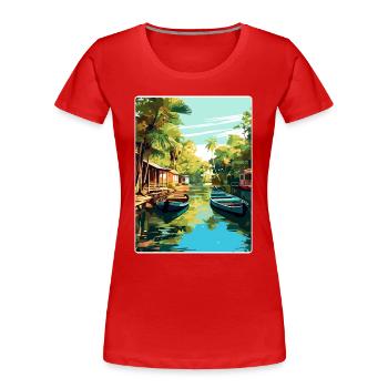 Tigre Argentina Travel Poster Souvenir Paint WPA - Women's Premium Organic T-Shirt - red - Front - Mia (176cm)