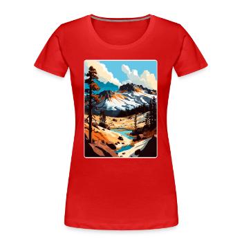 Lassen Volcanic National Park California Travel - Women's Premium Organic T-Shirt - red - Front - Mia (176cm)
