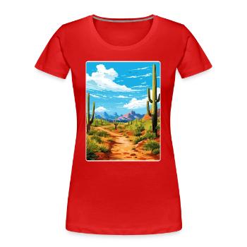 Saguaro National Park Arizona Travel Poster WPA - Women's Premium Organic T-Shirt - red - Front - Mia (176cm)