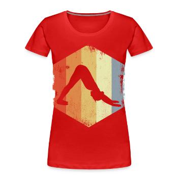 Yogini Drawing - Women's Premium Organic T-Shirt - red - Front - Mia (176cm)