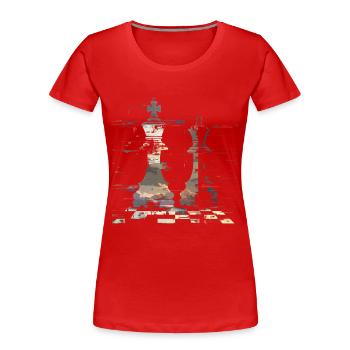 Chess Queen and King Graphic - Women's Premium Organic T-Shirt - red - Front - Mia (176cm)