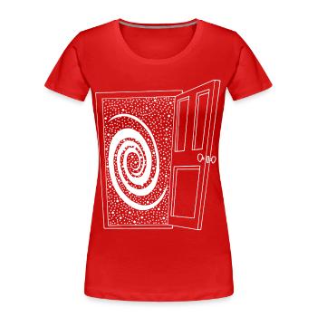 Offene Tür zum Universum - Frauen Premium Bio T-Shirt - Rot - Vorne - Mia (176cm)