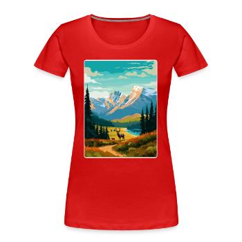 Parc national Banff Canada Affiche de voyage souvenir - T-shirt bio Premium Femme - rouge - Devant - Mia (176cm)