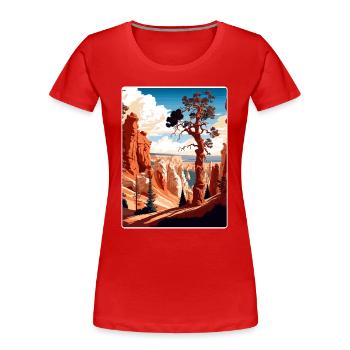 Bryce Canyon National Park Travel Poster Souvenir - Women's Premium Organic T-Shirt - red - Front - Mia (176cm)