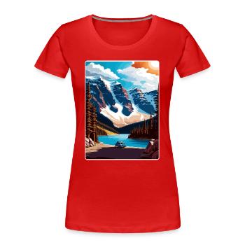 Parc national Banff Canada Affiche de voyage souvenir - T-shirt bio Premium Femme - rouge - Devant - Mia (176cm)