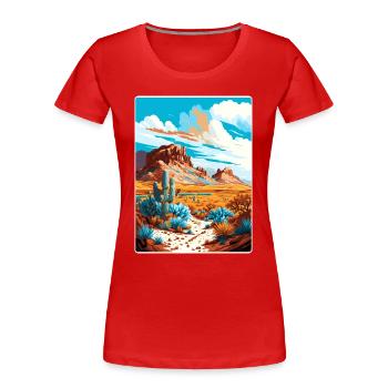 Big Bend National Park Travel Poster Souvenir WPA - Women's Premium Organic T-Shirt - red - Front - Mia (176cm)