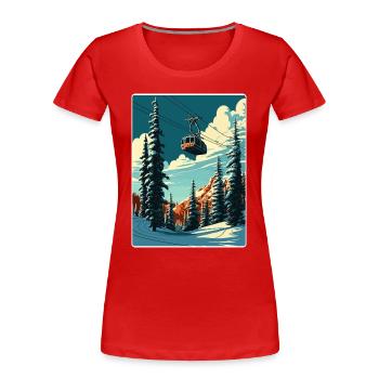 Snowbird Ski Skiing Vintage Travel Poster Souvenir - Women's Premium Organic T-Shirt - red - Front - Mia (176cm)