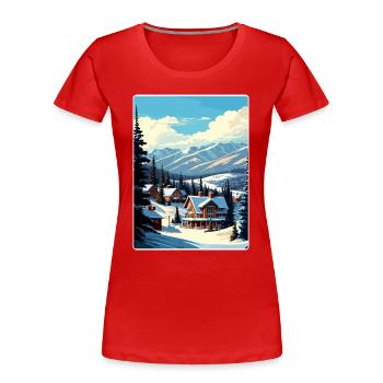 Breckenridge Ski Reise Poster Souvenir Farbe WPA - Frauen Premium Bio T-Shirt - Rot - Vorne - Mia (176cm)