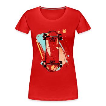 Skateboard Street Art - T-shirt bio Premium Femme - rouge - Devant - Mia (176cm)