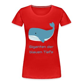 Giganten der blauen Tiefe - Frauen Premium Bio T-Shirt - Rot - Vorne - Mia (176cm)
