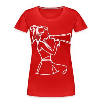 Cheerleader Sketch - Women's Premium Organic T-Shirt - red - Front - Mia (176cm)