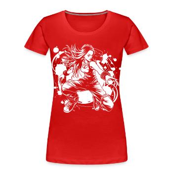 Breakdancer Fille - T-shirt bio Premium Femme - rouge - Devant - Mia (176cm)
