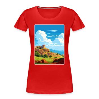 Nemea Griechenland Reise Poster Souvenir Postkarte Farbe - Frauen Premium Bio T-Shirt - Rot - Vorne - Mia (176cm)