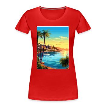Côte d'Azur Frankreich Reise Poster Souvenir WPA - Frauen Premium Bio T-Shirt - Rot - Vorne - Mia (176cm)