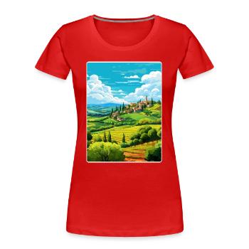 Italien Reise Poster Souvenir WPA Postkarte Malerei - Frauen Premium Bio T-Shirt - Rot - Vorne - Mia (176cm)