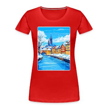 Straßburg Frankreich Reiseposter Souvenir Farbe WPA - Frauen Premium Bio T-Shirt - Rot - Vorne - Mia (176cm)
