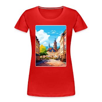Heidelberg Allemagne Affiche de voyage Peinture Souvenir WP - T-shirt bio Premium Femme - rouge - Devant - Mia (176cm)