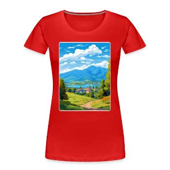 Loannina Griechenland Reise Poster Souvenir Farbe WPA - Frauen Premium Bio T-Shirt - Rot - Vorne - Mia (176cm)
