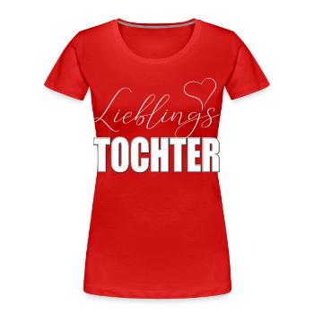 Lieblingstochter mit Herz - Frauen Premium Bio T-Shirt - Rot - Vorne - Mia (176cm)