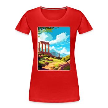 Antikes Korinth Griechenland Reiseposter Souvenir WPA - Frauen Premium Bio T-Shirt - Rot - Vorne - Mia (176cm)