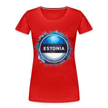Estonia Flag Flag Gift - Women's Premium Organic T-Shirt - red - Front - Mia (176cm)