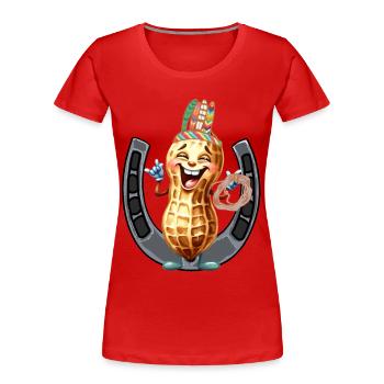 Erdnuss Hufeisen Wilder Westen Western Ureinwohner - Frauen Premium Bio T-Shirt - Rot - Vorne - Mia (176cm)