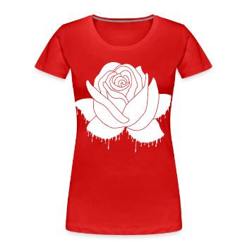Graffiti einer weißen Rose - Frauen Premium Bio T-Shirt - Rot - Vorne - Mia (176cm)