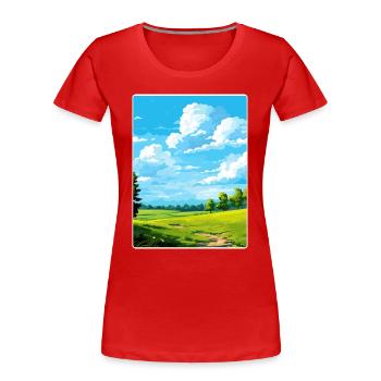 Altmühlsee Allemagne Affiche de voyage Peinture souvenir WP - T-shirt bio Premium Femme - rouge - Devant - Mia (176cm)