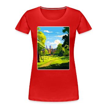 Ealing Angleterre Londres Affiche de voyage Souvenir WPA - T-shirt bio Premium Femme - rouge - Devant - Mia (176cm)